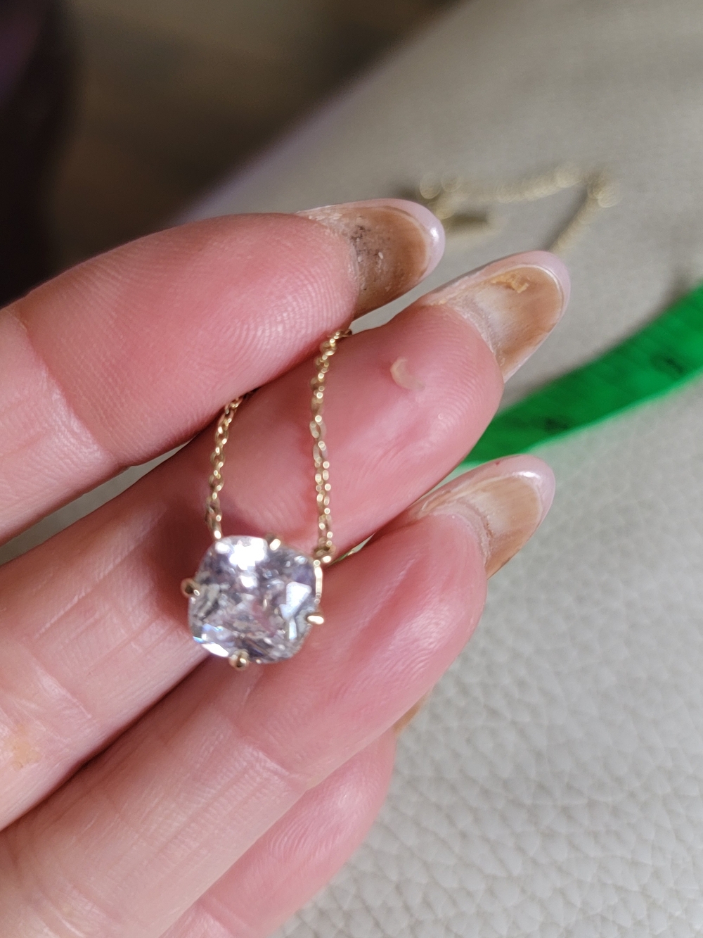 Melinda Maria Gold Necklace with Clear Stone Pendant